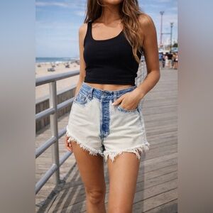 Vintage levi 501 cut offs Bleached Y2K 90s Made in the USA